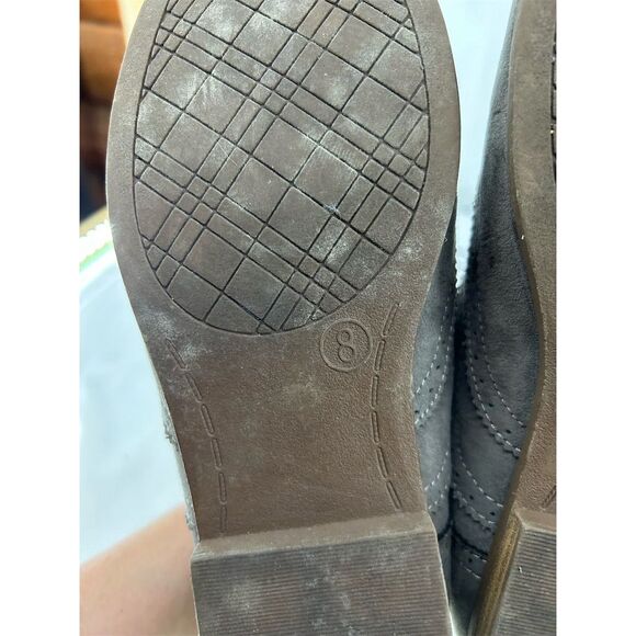 Merona Women's Gray Suede Oxfords Size 8 Casual Slip-On Flats - Picture 5 of 6